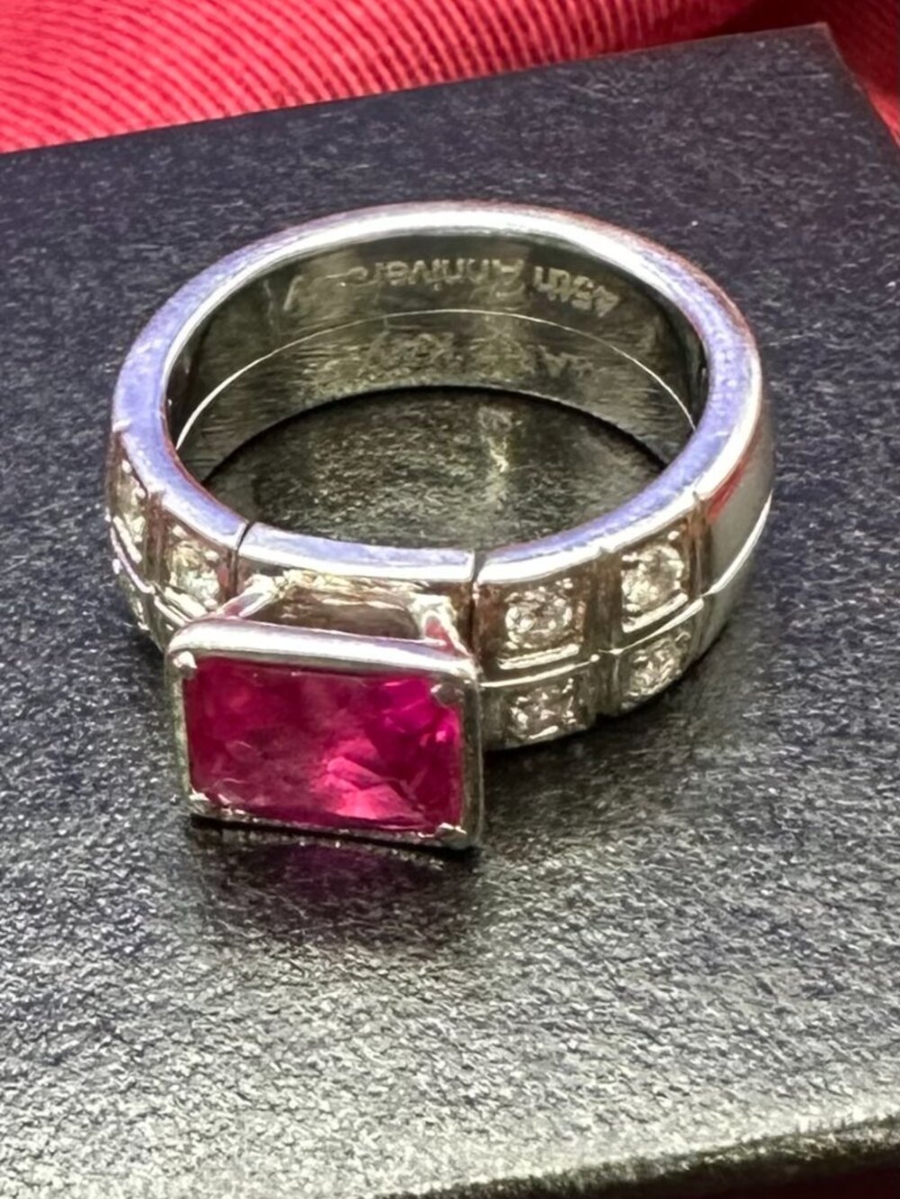 Lab Created Pink Sapphire Ring Size 6.5 - Picture 6 of 14